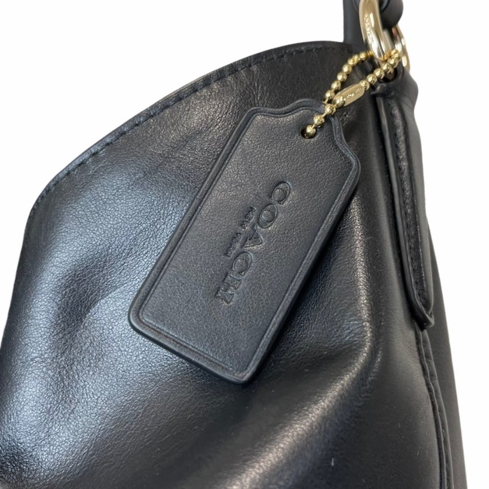 Coach Black Shoulder Bag with Gold Accents - Picture 12 of 15